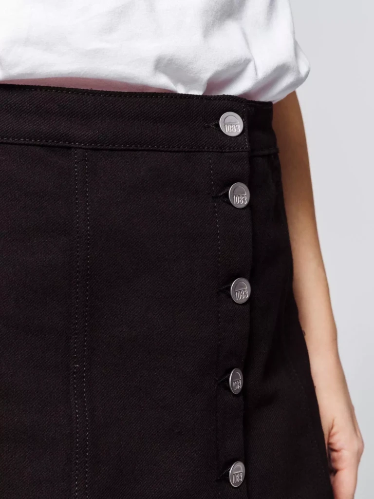 1083 - JUPE JEANS NOIR 292H taille haute coton bio denimoriginal