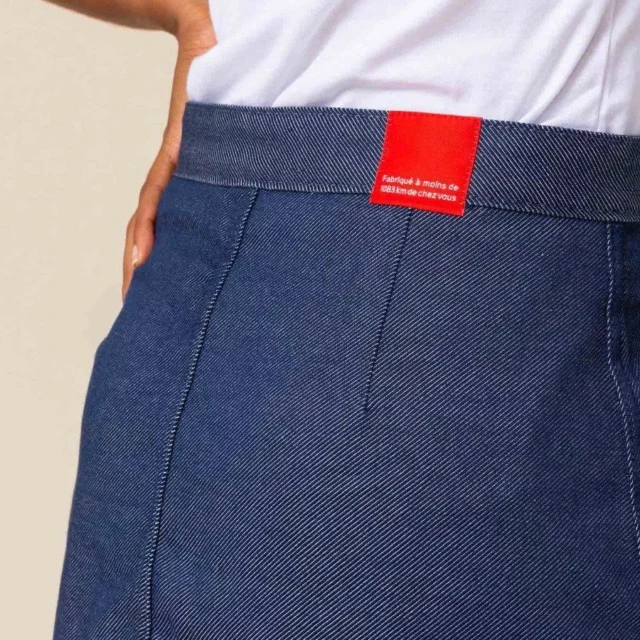 1083 - JUPE TRAPEZE 292H POCHES PLAQUEES denimoriginal bleu