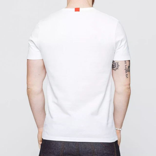 1083 - T-SHIRT COL V 301 UNI coton bio blanc Homme