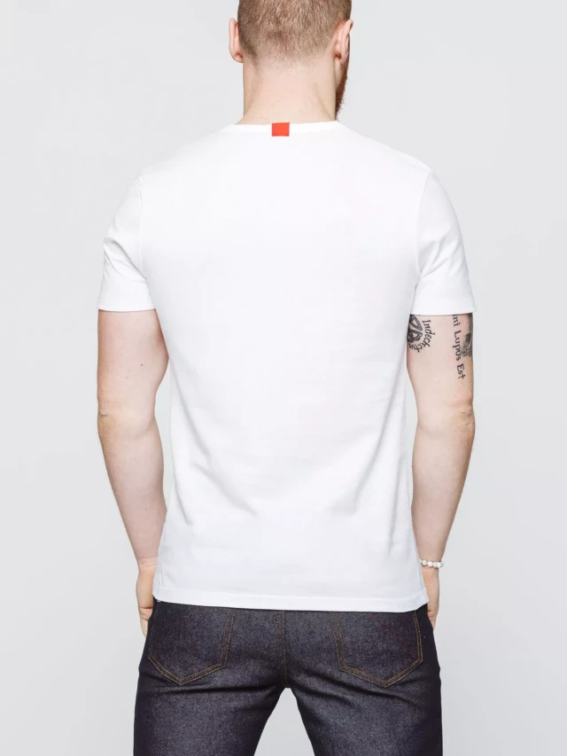1083 - T-SHIRT COL V 301 UNI coton bio blanc Homme