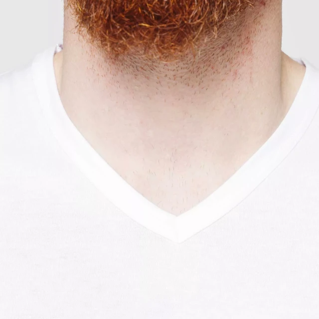 1083 - T-SHIRT COL V 301 UNI coton bio blanc Homme