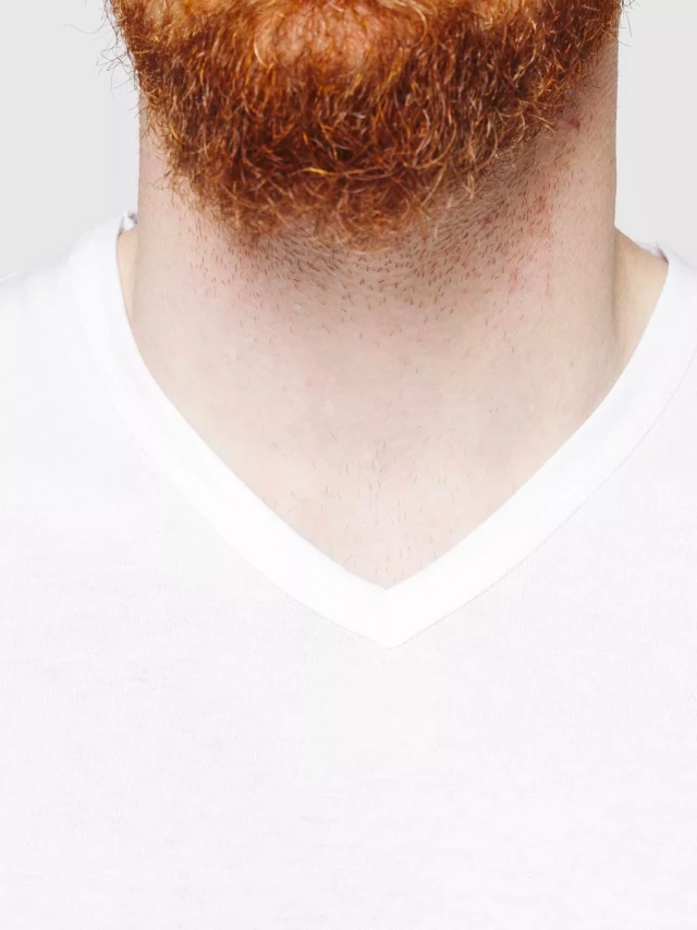 1083 - T-SHIRT COL V 301 UNI coton bio blanc Homme