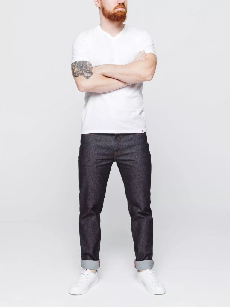 1083 - T-SHIRT COL V 301 UNI coton bio blanc Homme