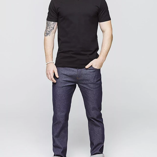 1083 - T-SHIRT COL V 301 UNI coton bio noir Homme