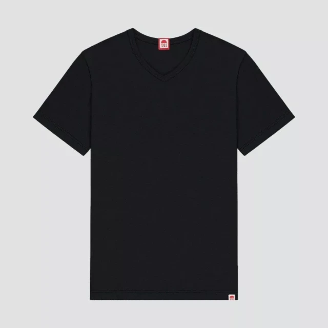 1083 - T-SHIRT COL V 301 UNI coton bio noir Homme