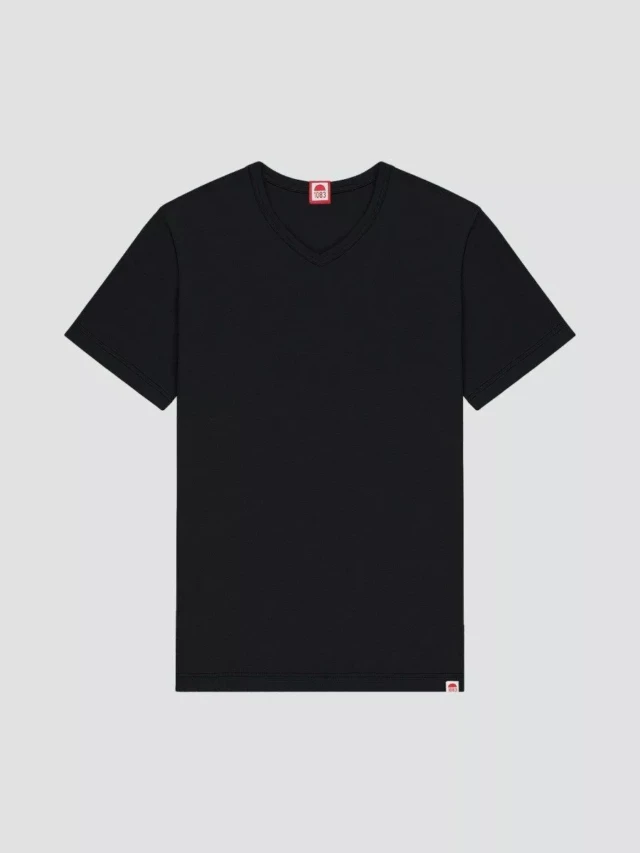 1083 - T-SHIRT COL V 301 UNI coton bio noir Homme