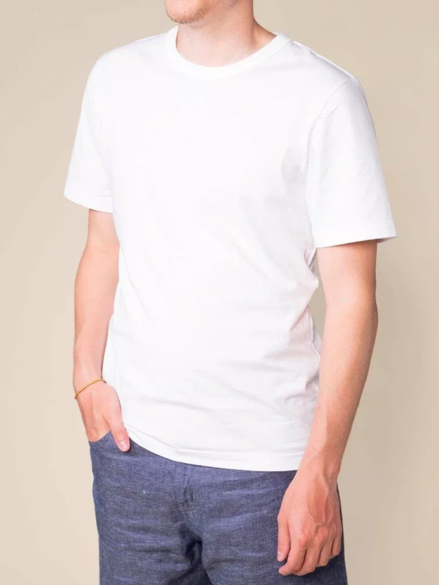 1083 - T-SHIRT DROIT 304 UNI coton bio blanc Homme