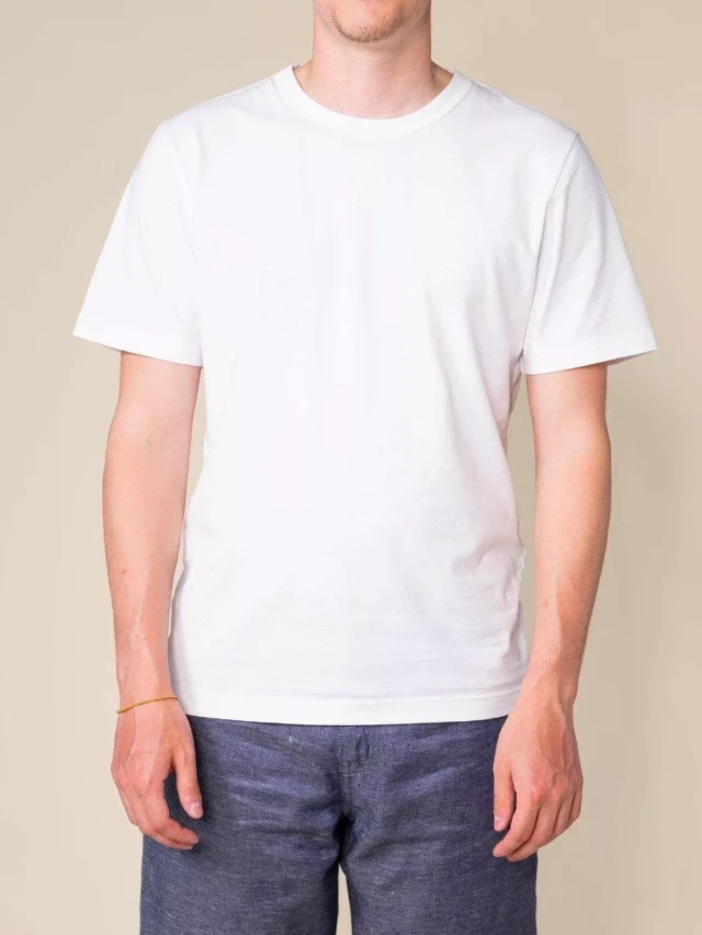 1083 - T-SHIRT DROIT 304 UNI coton bio blanc Homme