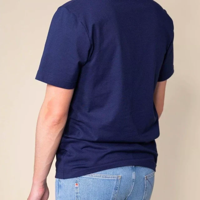 1083 - T-SHIRT DROIT 304 UNI coton bio bleu marine Homme