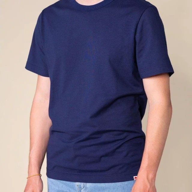 1083 - T-SHIRT DROIT 304 UNI coton bio bleu marine Homme