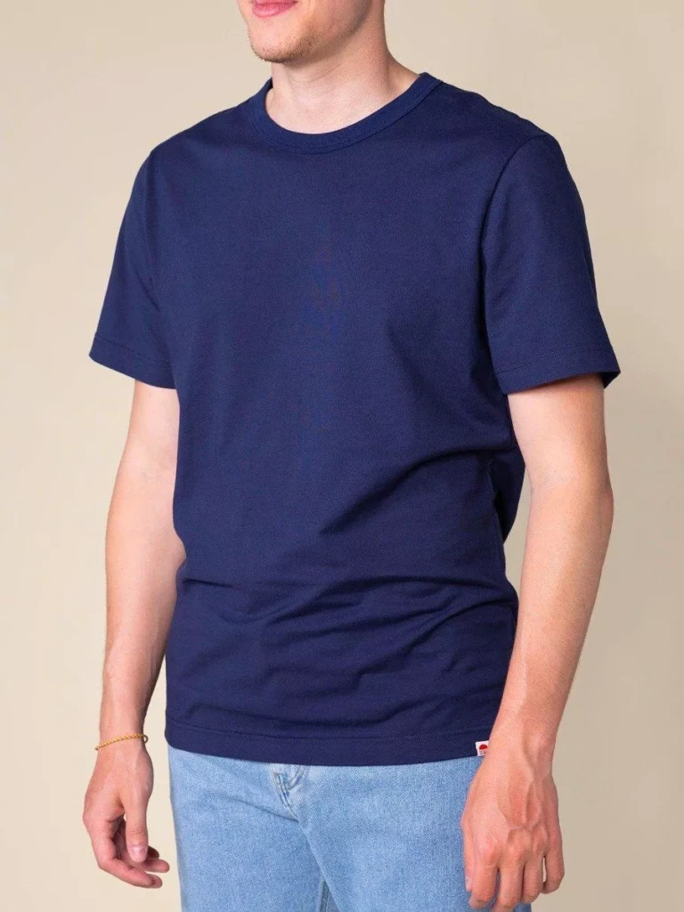 1083 - T-SHIRT DROIT 304 UNI coton bio bleu marine Homme