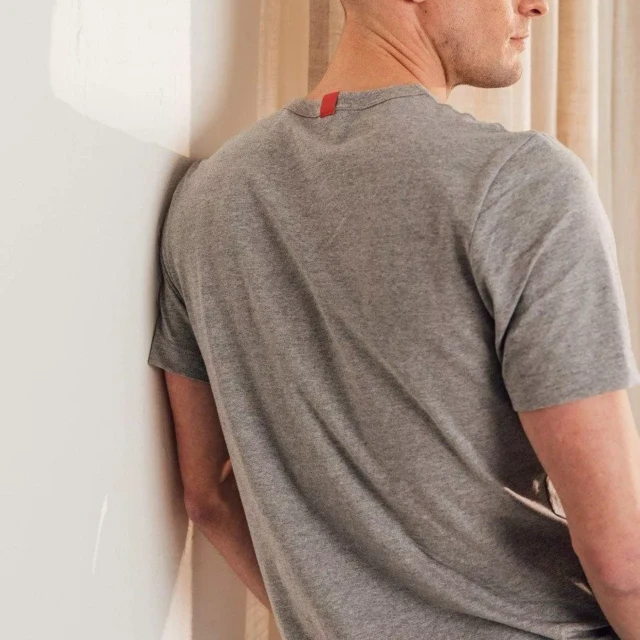 1083 - T-SHIRT DROIT 304 UNI coton bio gris chine Homme