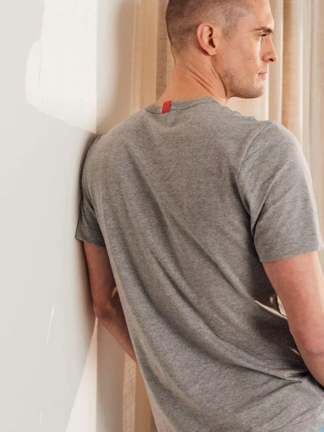 1083 - T-SHIRT DROIT 304 UNI coton bio gris chine Homme
