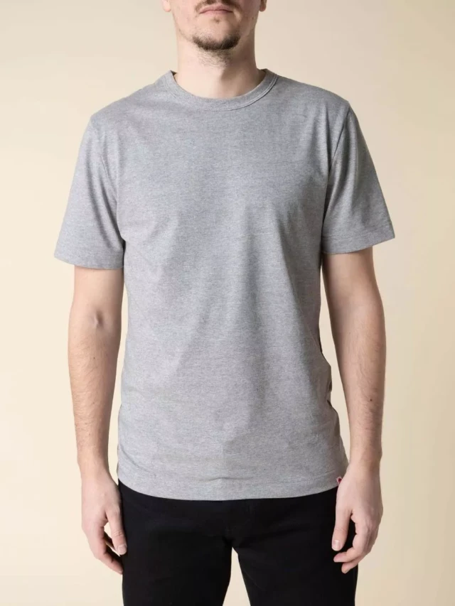 1083 - T-SHIRT DROIT 304 UNI coton bio gris chine Homme