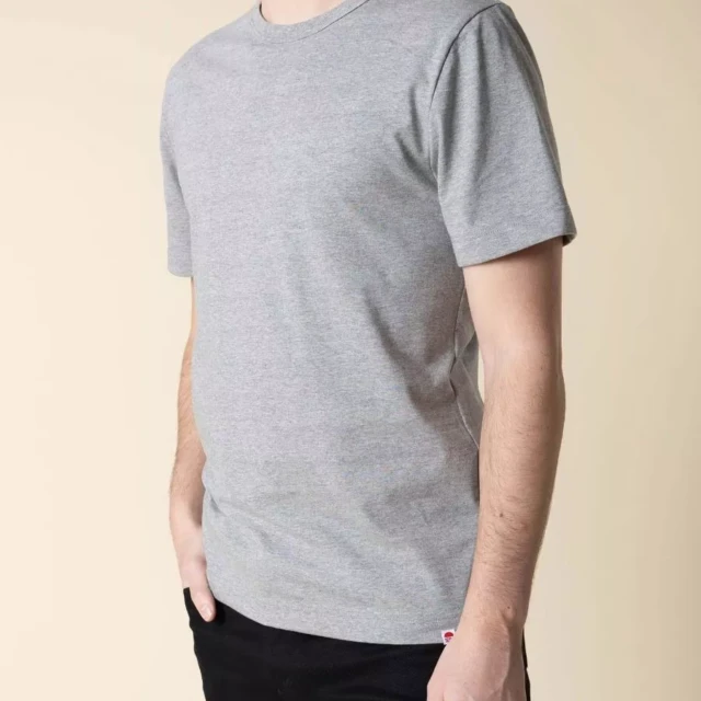 1083 - T-SHIRT DROIT 304 UNI coton bio gris chine Homme