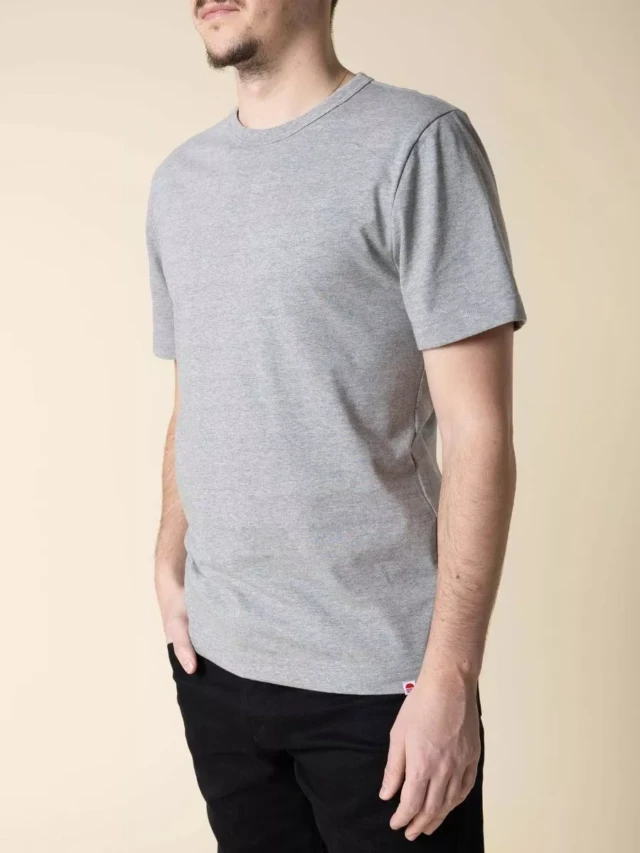 1083 - T-SHIRT DROIT 304 UNI coton bio gris chine Homme