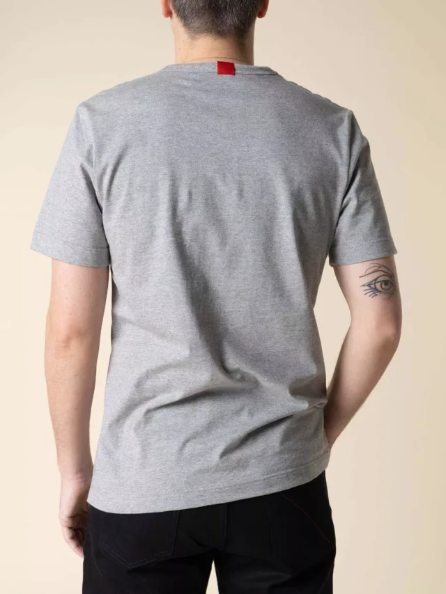 1083 - T-SHIRT DROIT 304 UNI coton bio gris chine Homme
