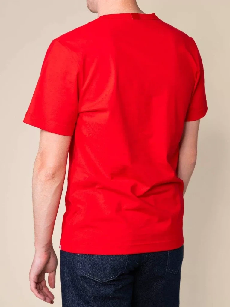 1083 - T-SHIRT DROIT 304 UNI coton bio rouge Homme