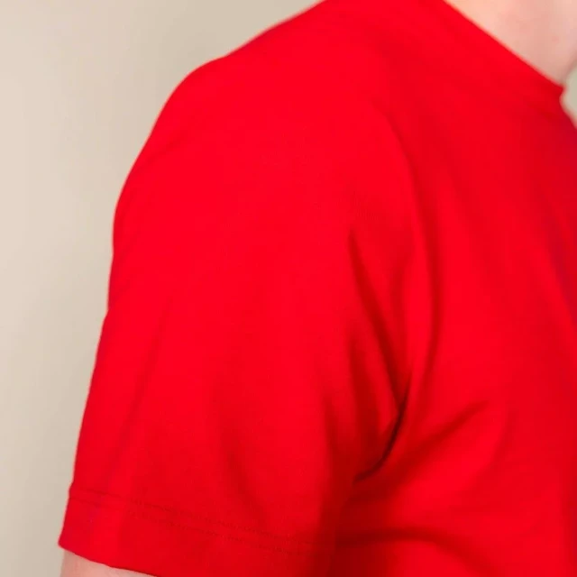 1083 - T-SHIRT DROIT 304 UNI coton bio rouge Homme