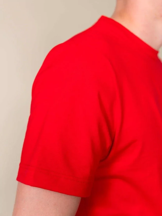 1083 - T-SHIRT DROIT 304 UNI coton bio rouge Homme