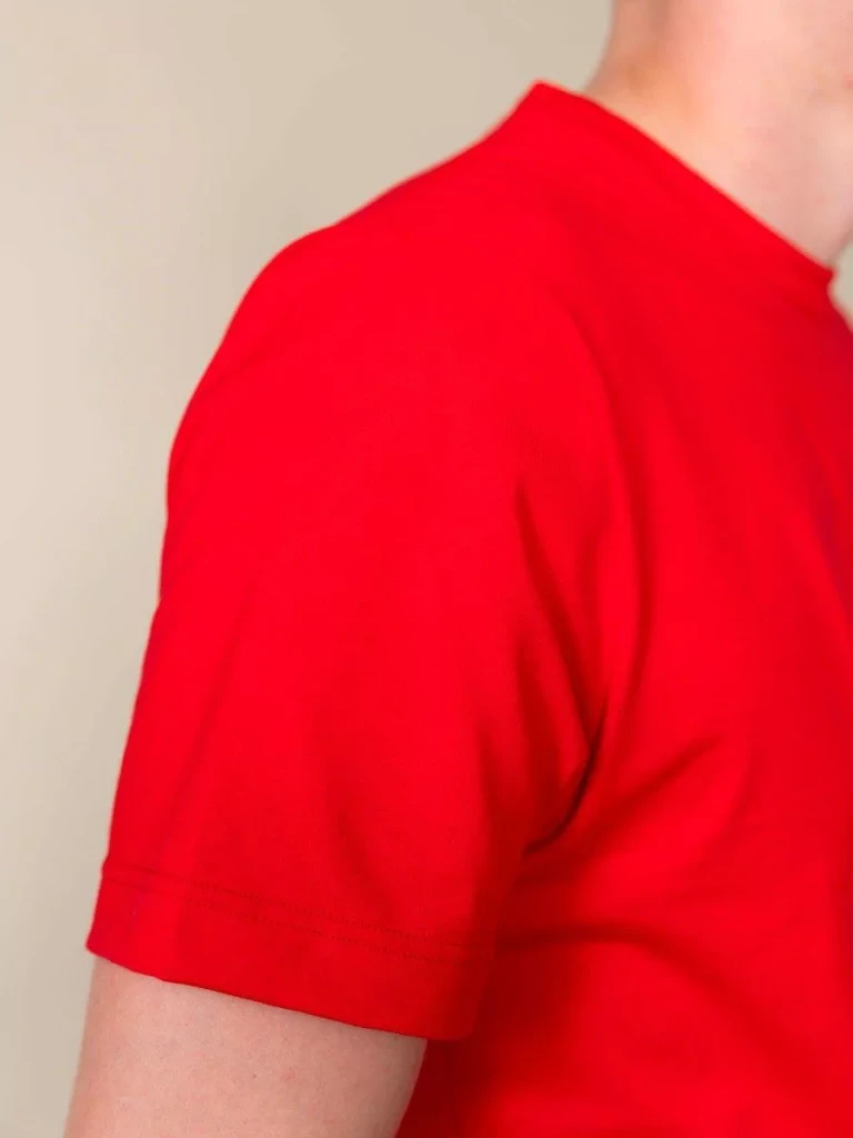 1083 - T-SHIRT DROIT 304 UNI coton bio rouge Homme