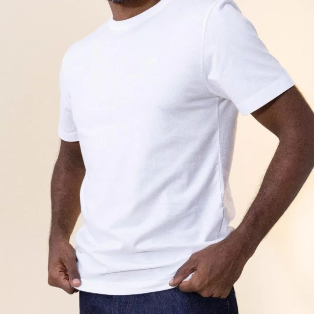 1083 - T-SHIRT DROIT BRODE 304 UNI coton bio blanc Homme