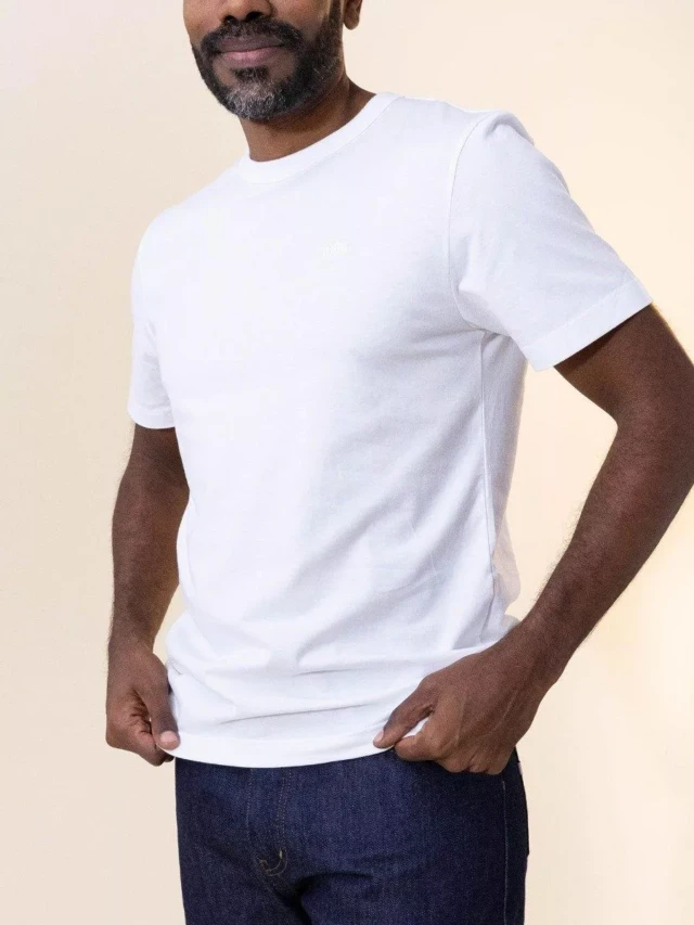 1083 - T-SHIRT DROIT BRODE 304 UNI coton bio blanc Homme