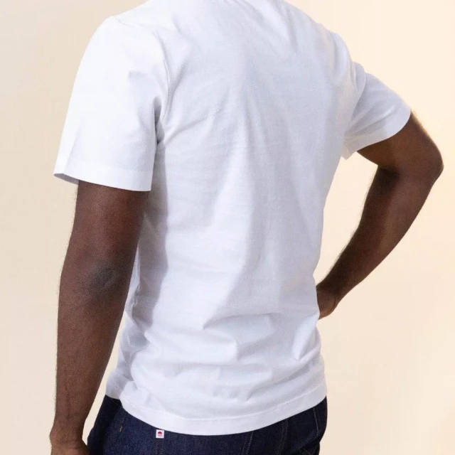 1083 - T-SHIRT DROIT BRODE 304 UNI coton bio blanc Homme