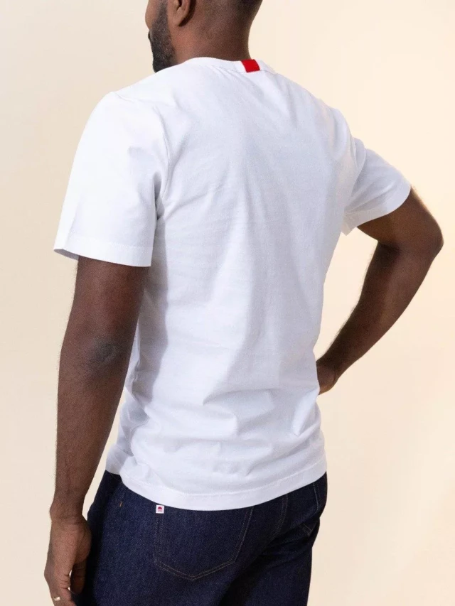 1083 - T-SHIRT DROIT BRODE 304 UNI coton bio blanc Homme