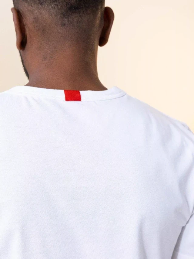 1083 - T-SHIRT DROIT BRODE 304 UNI coton bio blanc Homme