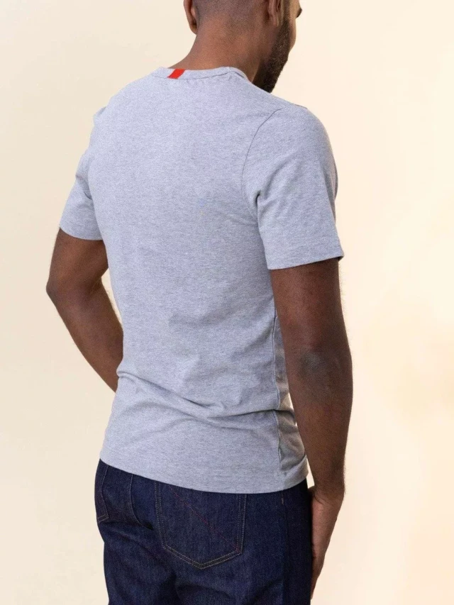 1083 - T-SHIRT DROIT BRODE 304 UNI coton bio gris chiné Homme