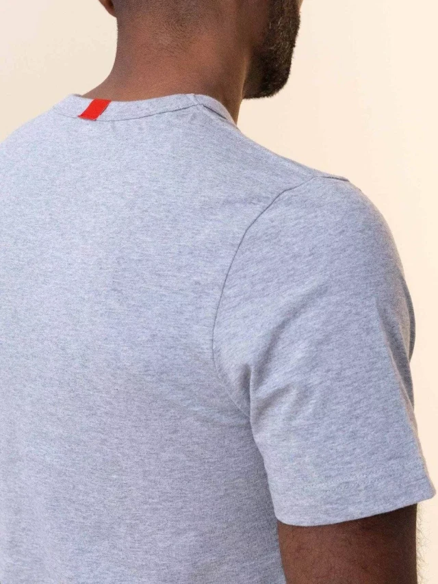 1083 - T-SHIRT DROIT BRODE 304 UNI coton bio gris chiné Homme