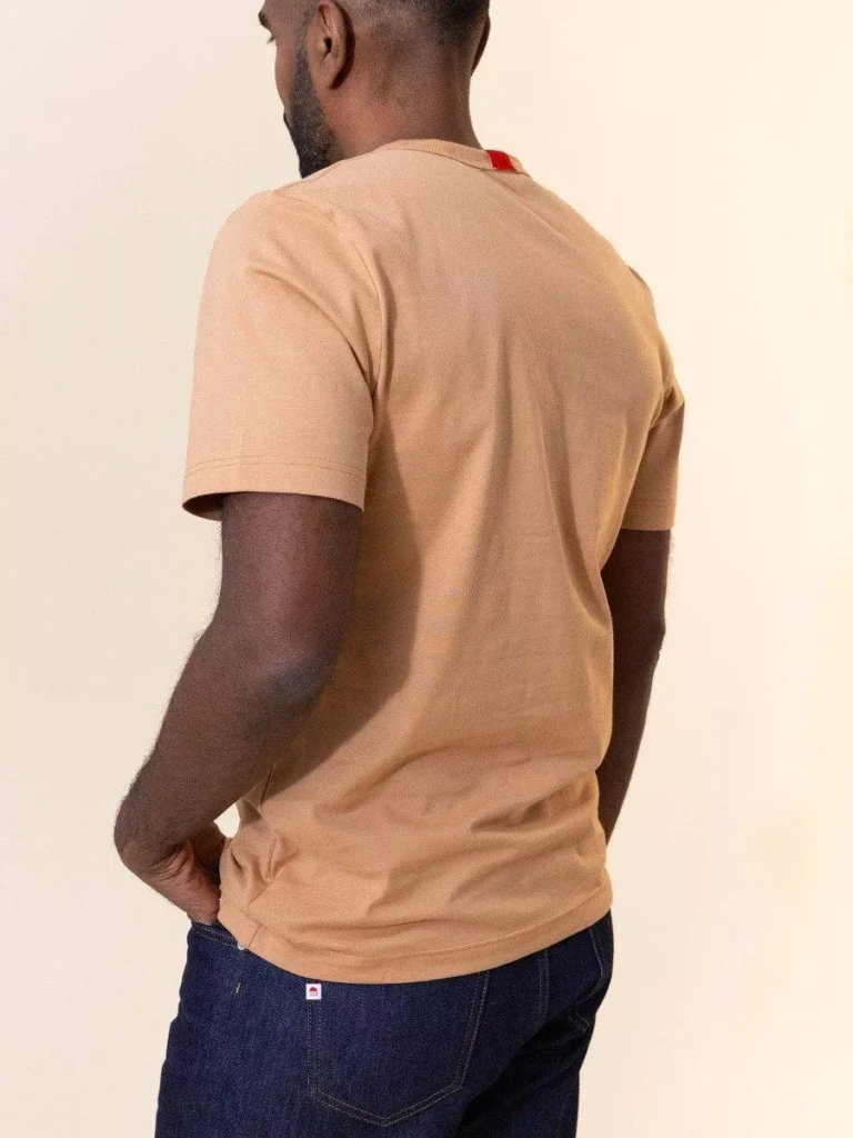1083 - T-SHIRT DROIT BRODE 304 UNI coton bio marron argile Homme