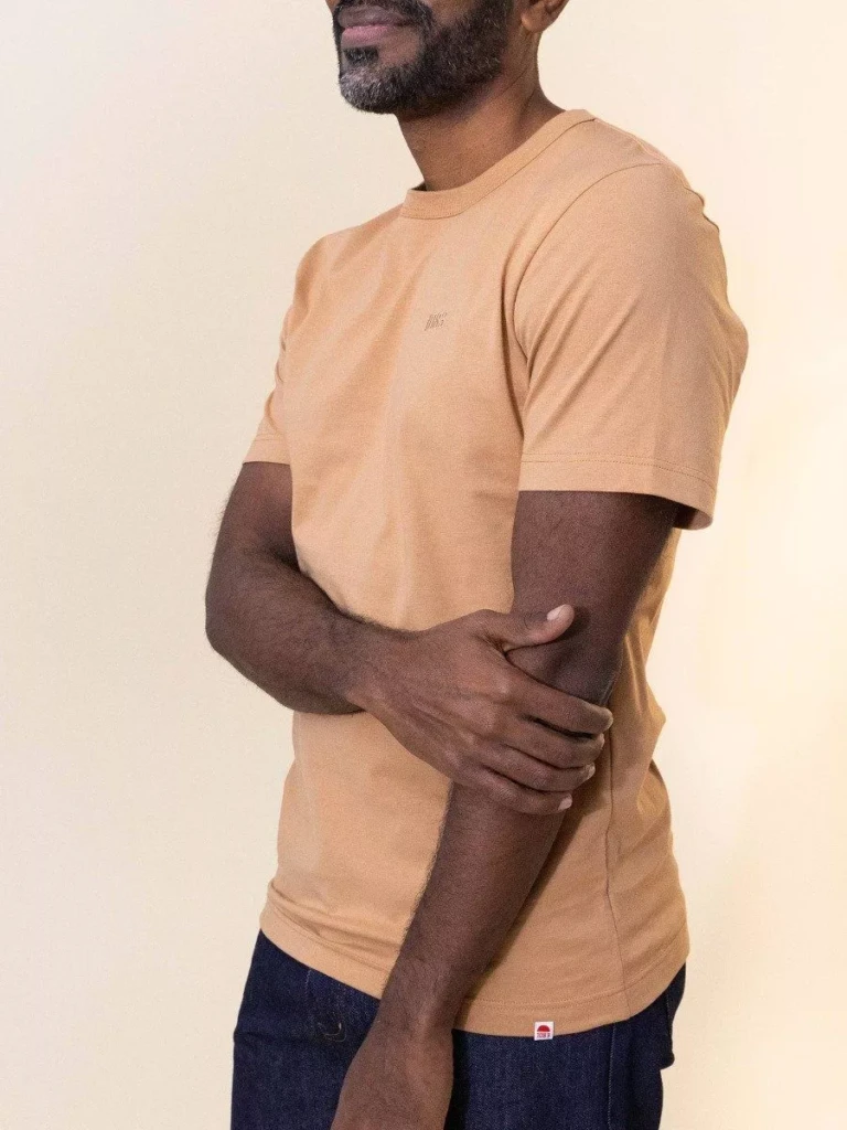 1083 - T-SHIRT DROIT BRODE 304 UNI coton bio marron argile Homme