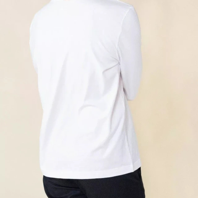 1083 - T-SHIRT MANCHES LONGUES DROIT 305 UNI coton bio blanc Homme