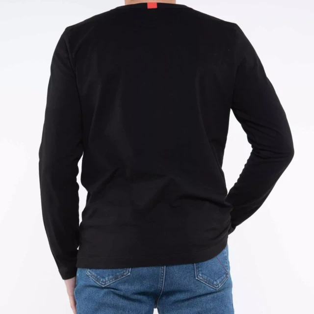 1083 - T-SHIRT MANCHES LONGUES DROIT 305 UNI coton bio noir Homme