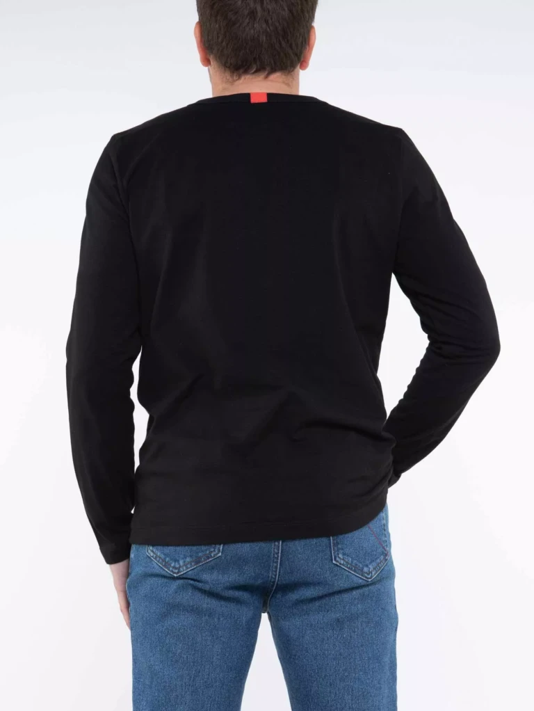 1083 - T-SHIRT MANCHES LONGUES DROIT 305 UNI coton bio noir Homme
