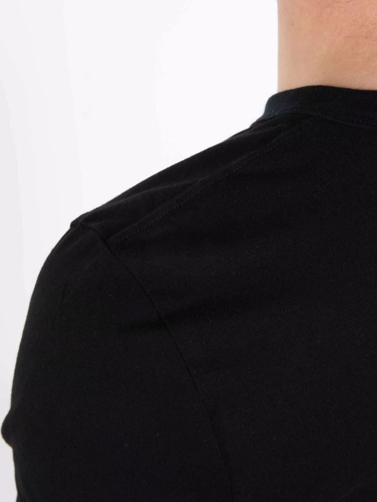 1083 - T-SHIRT MANCHES LONGUES DROIT 305 UNI coton bio noir Homme