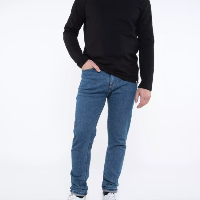 1083 - T-SHIRT MANCHES LONGUES DROIT 305 UNI coton bio noir Homme