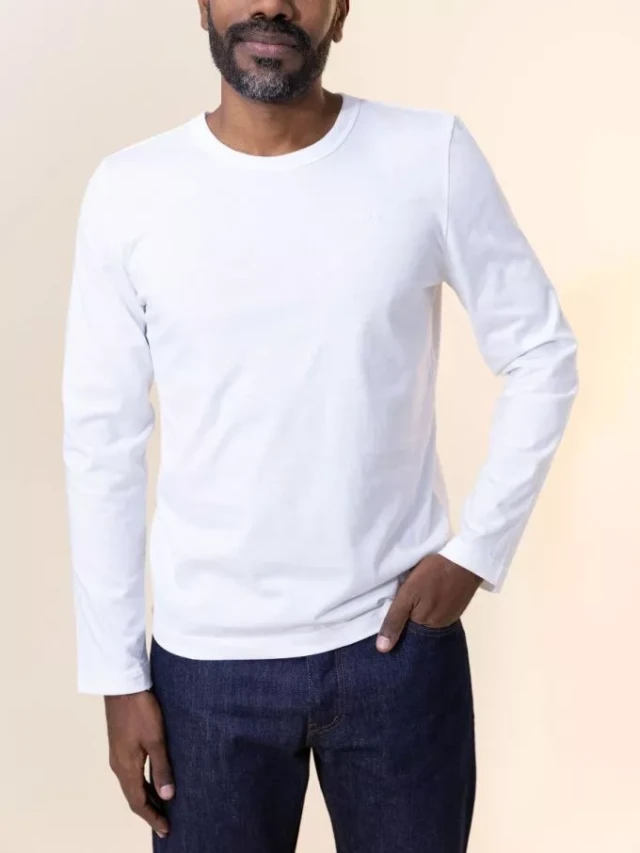 1083 - T-shirt brode manches longues droit 305 uni