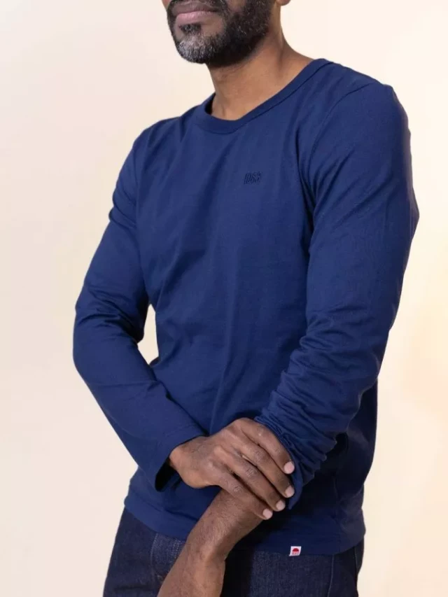 1083 - T-shirt brode manches longues droit 305 uni