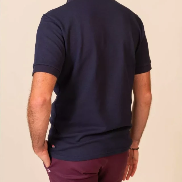 1083 - POLO MANCHES COURTES 310 UNI coton bio bleu marine Homme