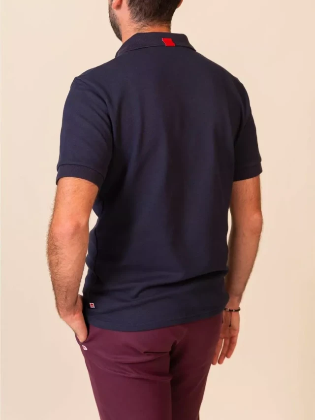 1083 - POLO MANCHES COURTES 310 UNI coton bio bleu marine Homme