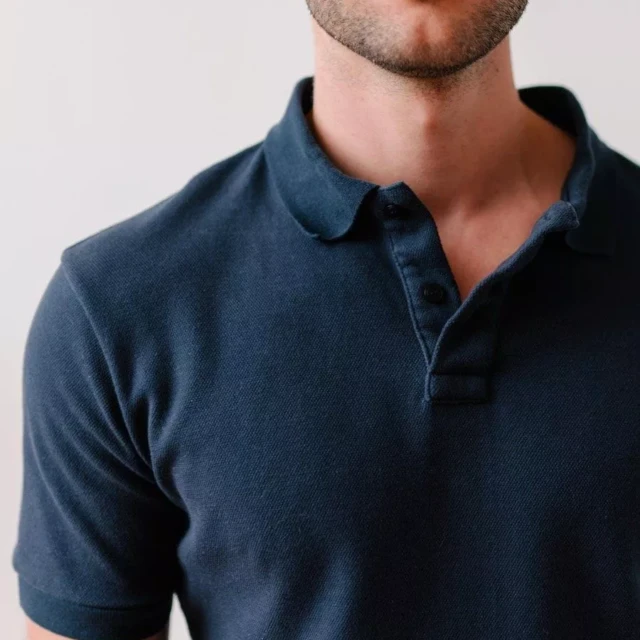 1083 - POLO MANCHES COURTES 310 UNI coton bio bleu marine Homme