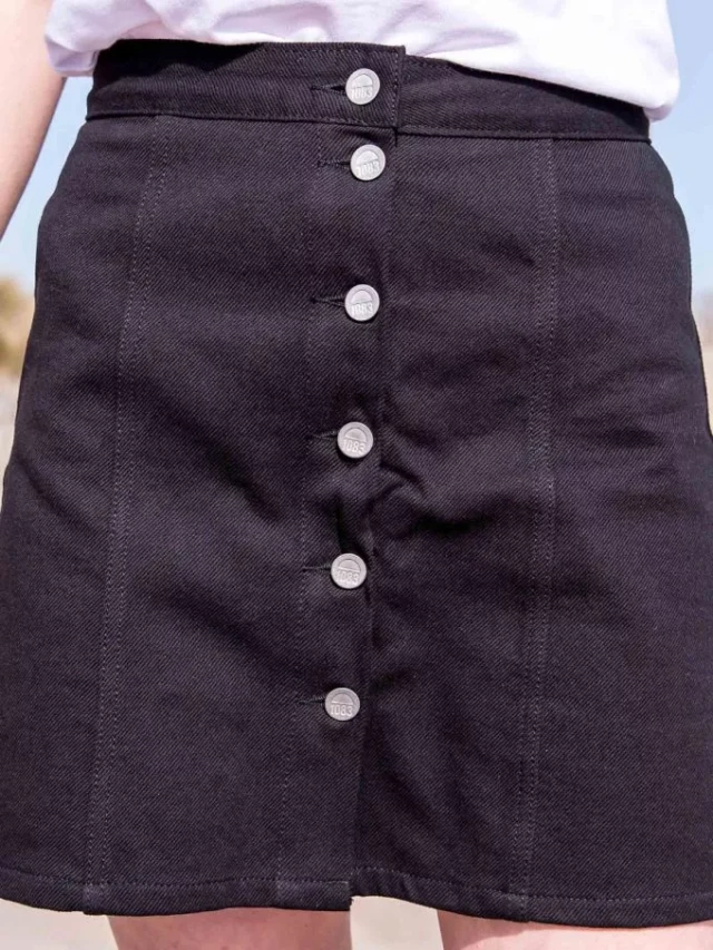 1083 - Jupe jeans noir 292h taille haute