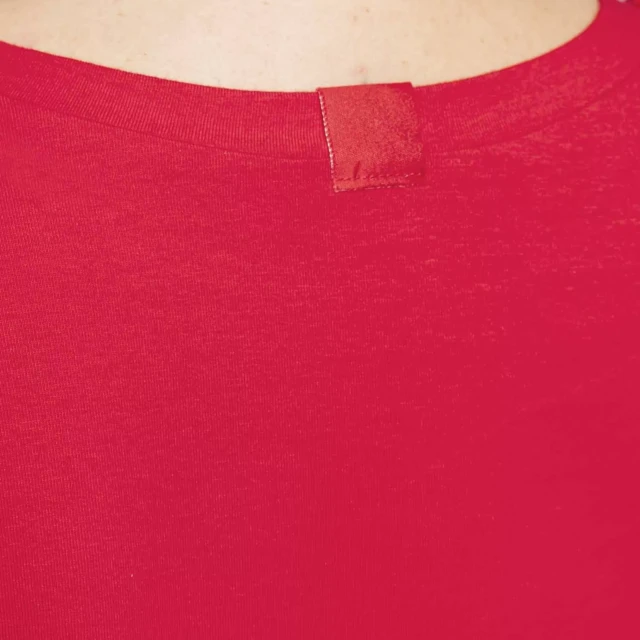 1083 - T-SHIRT COL ROND 403 UNI coton bio rouge Femme
