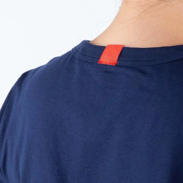 1083 - T-SHIRT DROIT 404 UNI coton bio bleu marine Femme