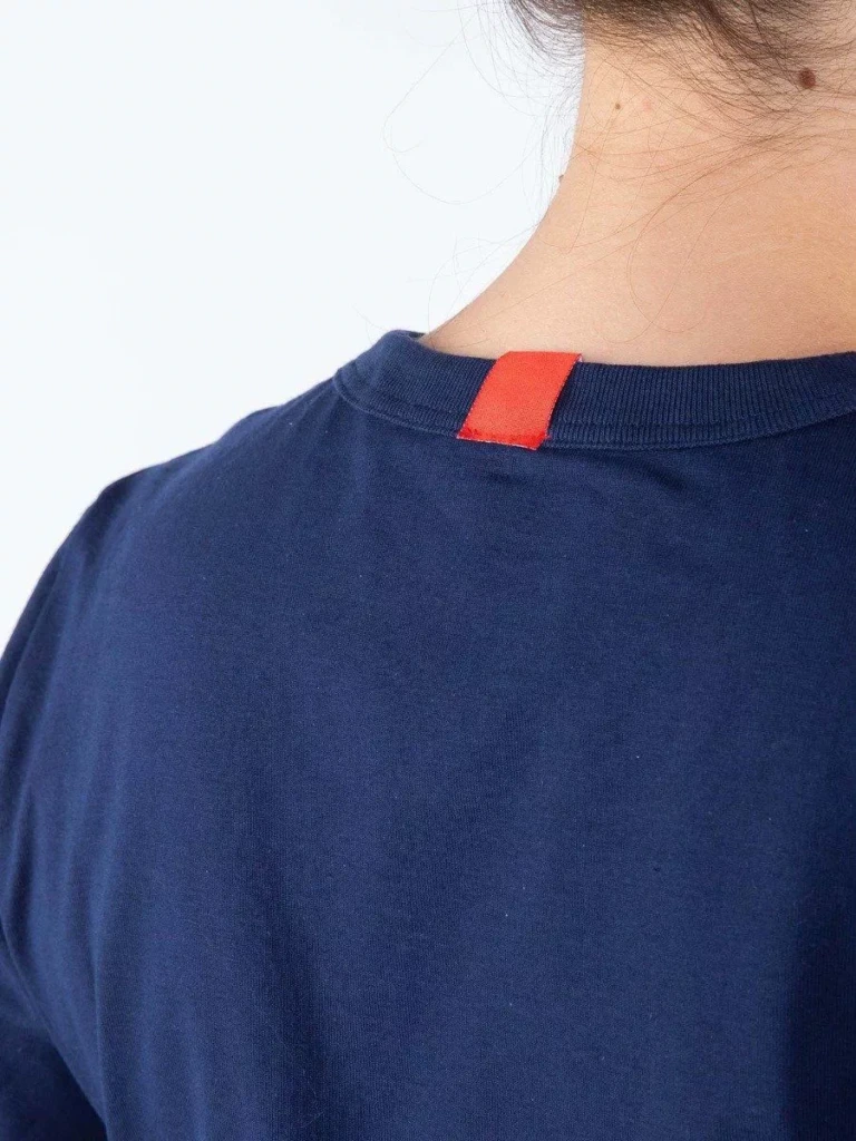 1083 - T-SHIRT DROIT 404 UNI coton bio bleu marine Femme