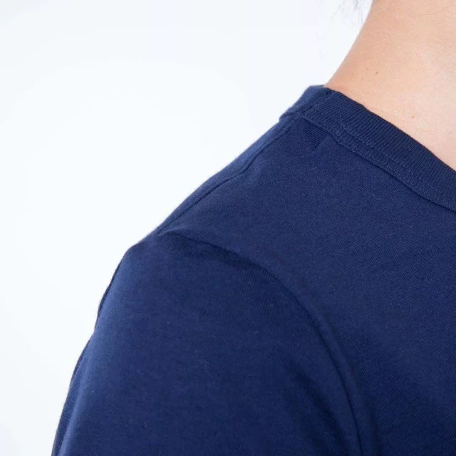 1083 - T-SHIRT DROIT 404 UNI coton bio bleu marine Femme
