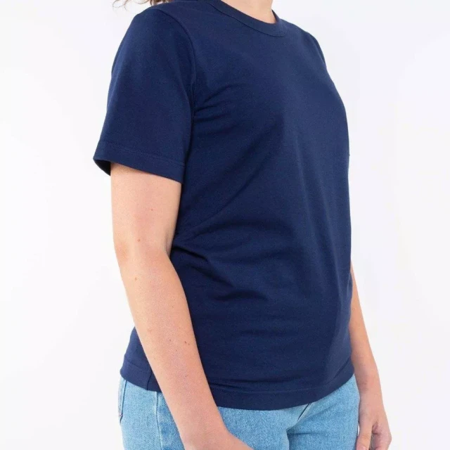 1083 - T-SHIRT DROIT 404 UNI coton bio bleu marine Femme
